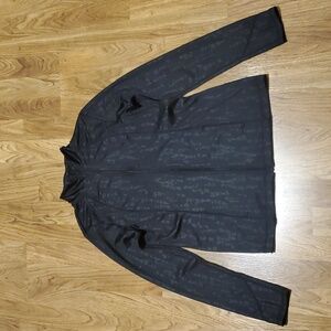 BSP Spaced Leopard Embossed Full Zip Black Track Jacket Size M